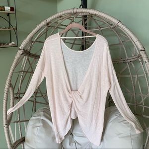 We The Free People Womens Beige Oversized Ribbed Pullover Sweater Top XS TP